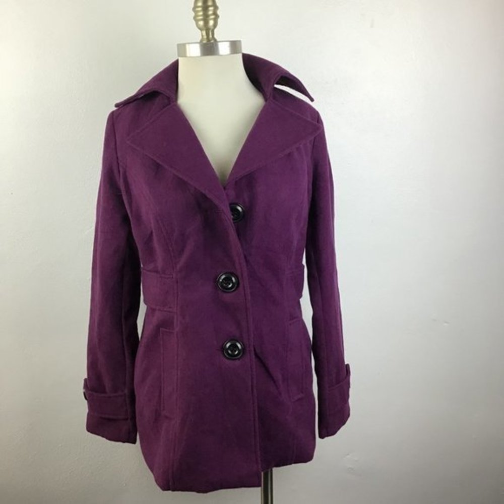 Centigrade Outerwear Pea Coat Purple Size XSmall